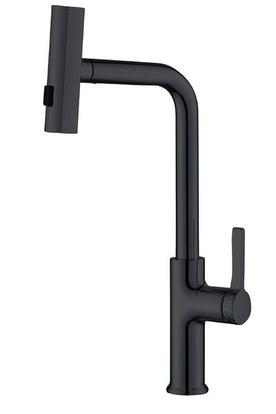 temur First Quality Stainless Steel Alba Spiral Waterfall Sink Kitchen Faucet Black Color 3 Functions