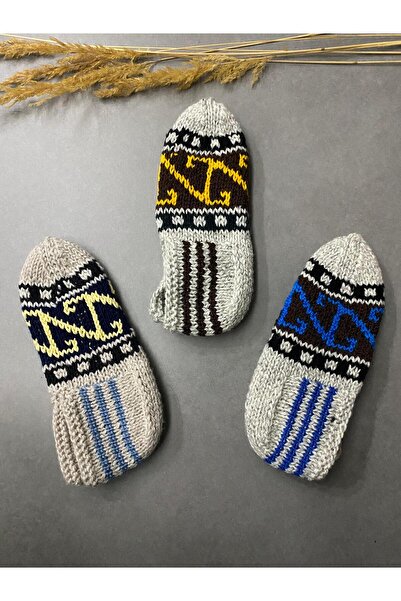 MESKSTORE El Örgü Patik Yumuşak&Sıcacık Rahat Patik 3 Çift 37-38 Numara