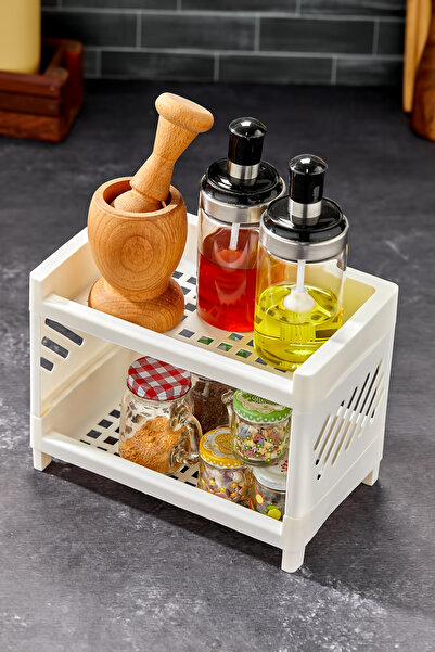 EMBazaar 2 Pieces 2 Tiers Desktop Jewelry Stationery Makeup Organizer Rack