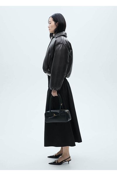 MANGO Woman A-Line Skirt with Collet Details