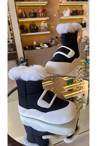 Guja İthal Deri Kadın İçi Tüylü Kar Botu