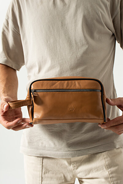 Daj Company Yüksek Kalite Hakiki Deri Erkek El ve Tıraş Çantası