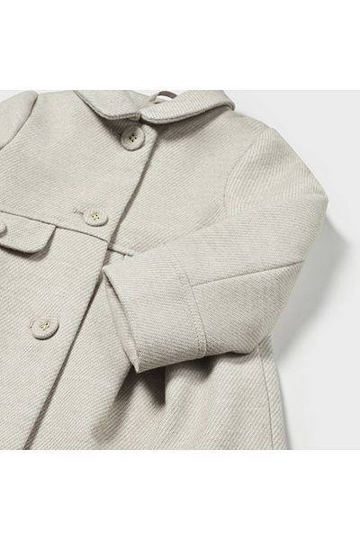 MAYORAL Baby Girl Stamp Pocket Detailed Baby Collar Coat Beige L25K2479