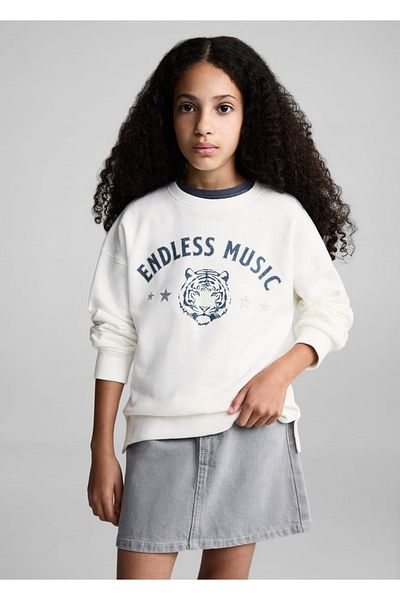 MANGO Kids Βαμβακερό φούτερ με σχέδιο