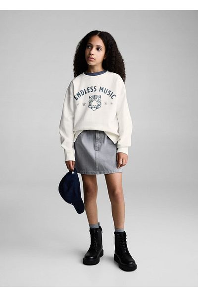 MANGO Kids Βαμβακερό φούτερ με σχέδιο