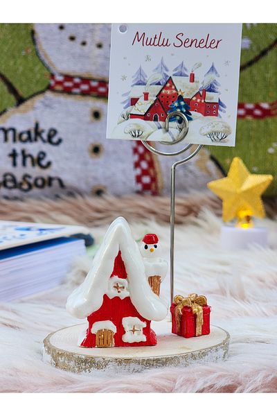 Rota Hediyelik New Year's New Year Snowy Home Note Photo Holder Office Ornament Gift