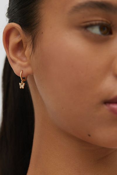 Stradivarius Set of 9 pairs of butterfly and hoop earrings