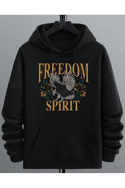 DEEPSENCE Φούτερ με μαύρη κουκούλα FREDOOMKARTAL Unisex