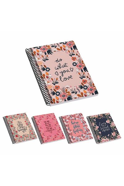 Mikro 17x24 Lined Flowers School Notebook - 120yp
