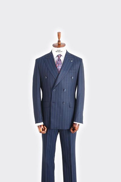 Kadir Büyükkaya Swallow Collar Double Breasted Men's Suit-Kax1201S