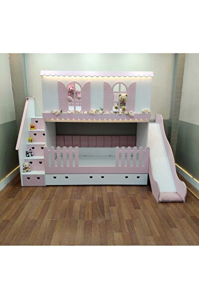 bebetu mobilya Alaçatı kaydıraklı yavru yataklı ranza