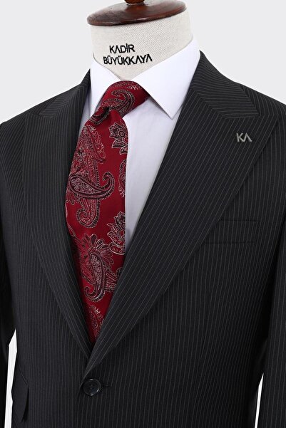 Kadir Büyükkaya Kırlangıç Yaka İki Düğmeli Erkek Takım Elbise-KAW1346W
