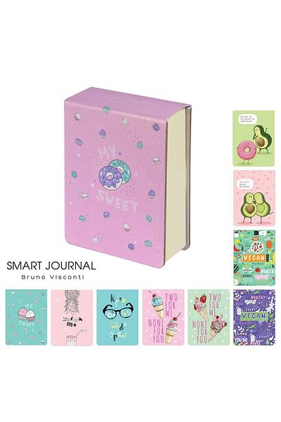 Bruno Visconti Smart Journal A7 250 Pages Patterned Hard Cover Memo Pad 3-558