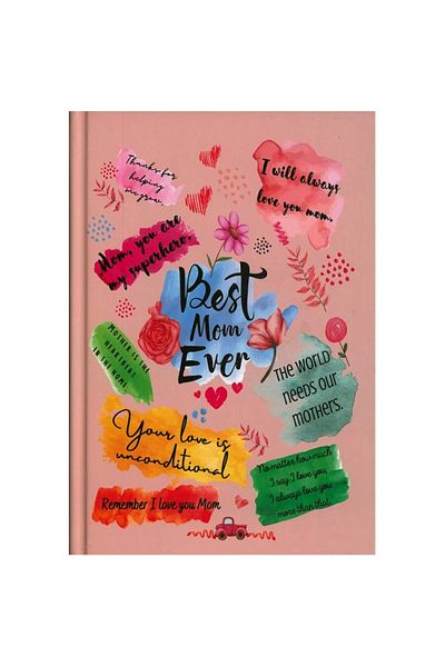 DEFFTER Caiet cu rigle Bestmom Ever A5 - Copertă rigidă, 96 Yp
