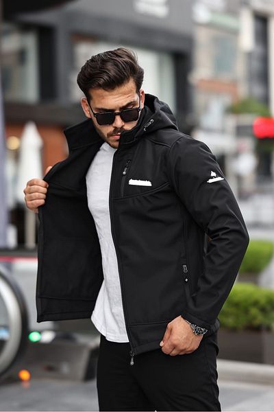 Güray Store Soft Shell Water and Wind Proof with Fleece Inside Tactical Coat Biker Coat
