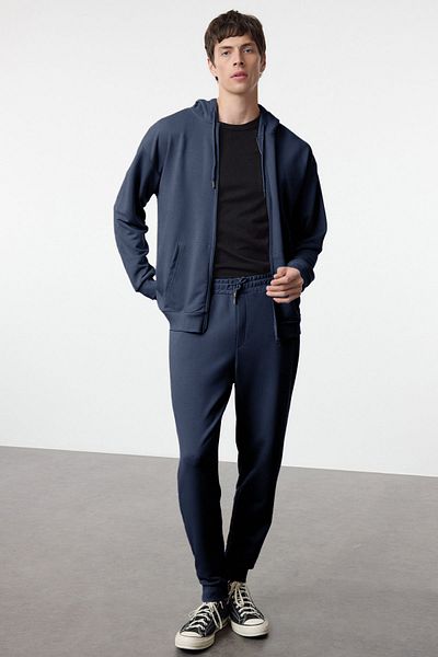 Trendyol Collection Σετ φόρμας με κουκούλα Navy Blue - TMNAW25EM00000