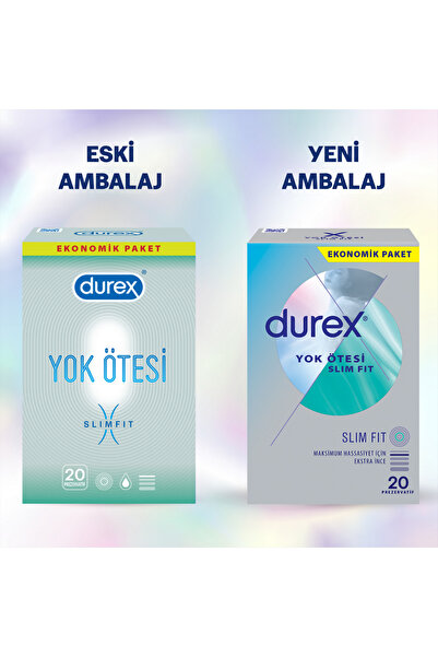 Durex Yok Ötesi Slim Fit İnce Prezervatif 40'lı (20'li x 2 Adet)
