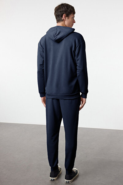 Trendyol Collection Σετ φόρμας με κουκούλα Navy Blue - TMNAW25EM00000