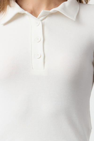 Trendyol Collection Flexibilní měkká tkanina - vypasovaná halenka s polo výstřihem Twoaw24Bz00175