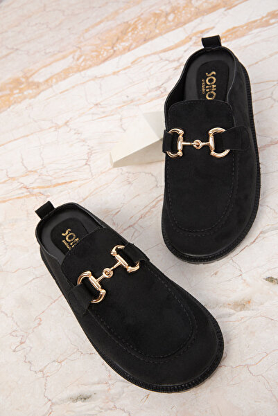 SOHO Suede Women's Slippers 19824 - Black