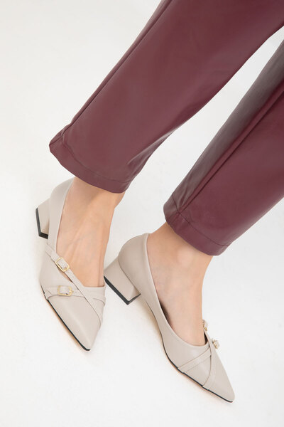 SOHO Béžové klasické dámské boty na podpatku – 19647