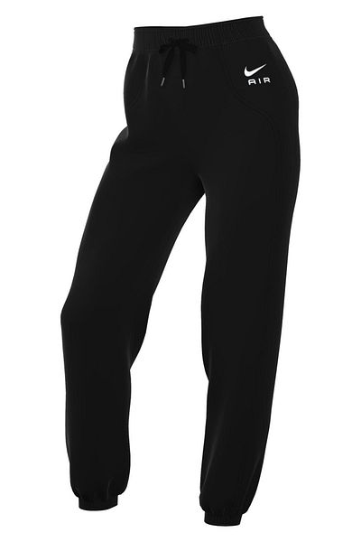 Nike Women's Long Sweatpants - Black Gray Silver Dq6563-010 W Nsw Air Flc Mr Jogger