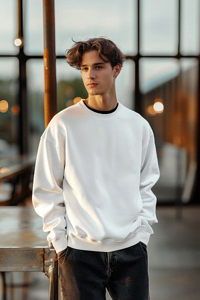 Trendyol Collection Голям памучен суитшърт с полар в цвят екрю - Tmnaw25Sw00011