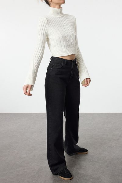 Edit by Trendyol Ecru Regular Fit Sweter Dzianinowy - Tedaw25Kz00005