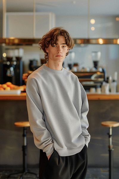 Trendyol Collection Βαμβακερό φούτερ Fleece Grey Melange Oversize - TMNAW25SW00011