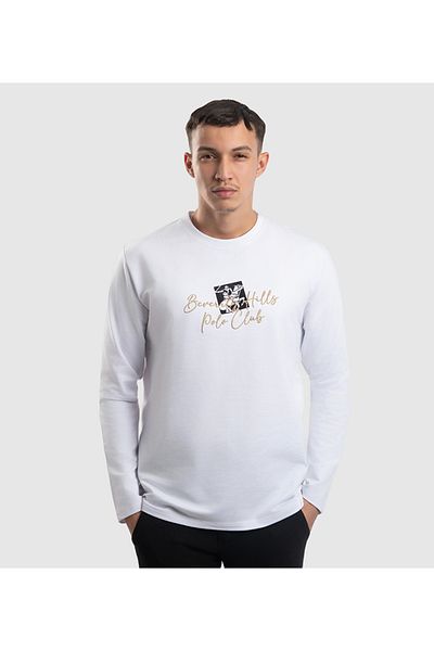 Beverly Hills Polo Club Bp T-Bh-704 Model White Sweatshirt