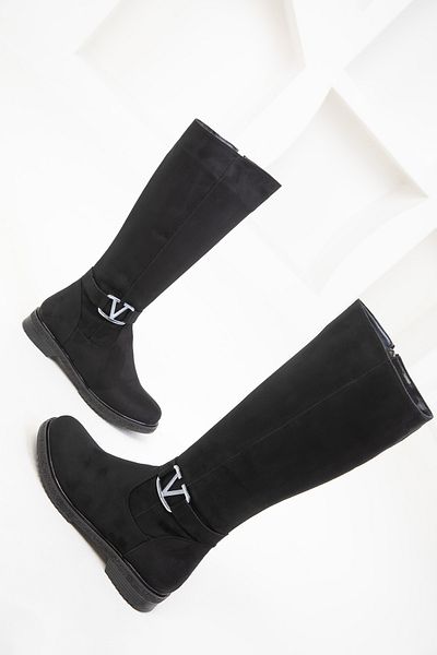 SOHO Black Suede Women's Boots 18538
