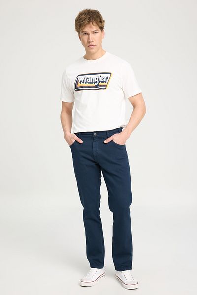 WRANGLER Texas Slim Fit Slim Fit Normal Waist Navy Blue Flexible Trousers