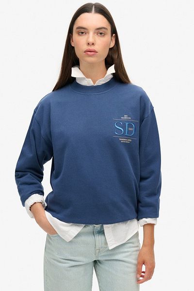 SUPERDRY LUXE METALLIC LOGO LOOSE SWEAT