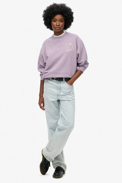SUPERDRY LUXE METALLIC LOGO LOOSE SWEAT