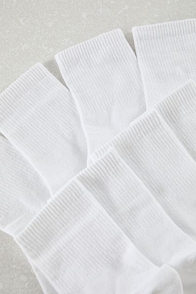 Trendyol Collection White Unisex 8-Piece Cotton College-Tennis-Medium Size Men's Socks Tmnaw25Co00026