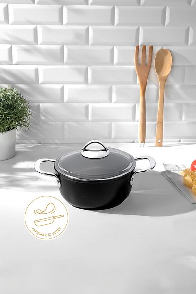 Nehir 24 Cm Width Titanium Black Deep Pot