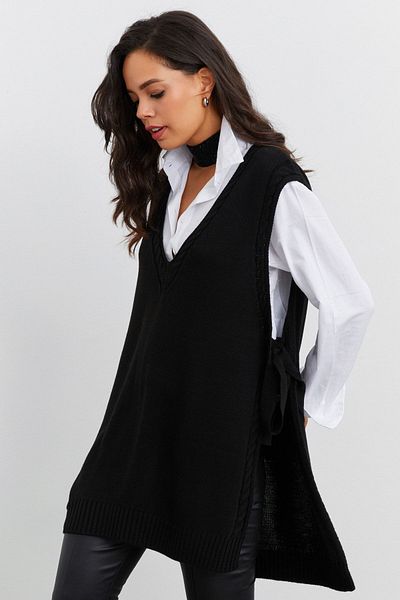 Cool & Modest Tricotaj negru Pulovere de damă - MYV103
