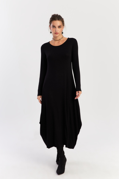 Cool & Modest Γυναικείο Μαύρο Μίντι Φόρεμα LPP1272