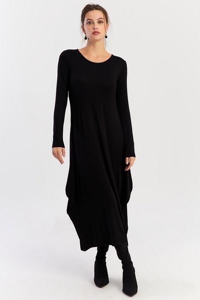 Cool & Modest Γυναικείο Μαύρο Μίντι Φόρεμα LPP1272