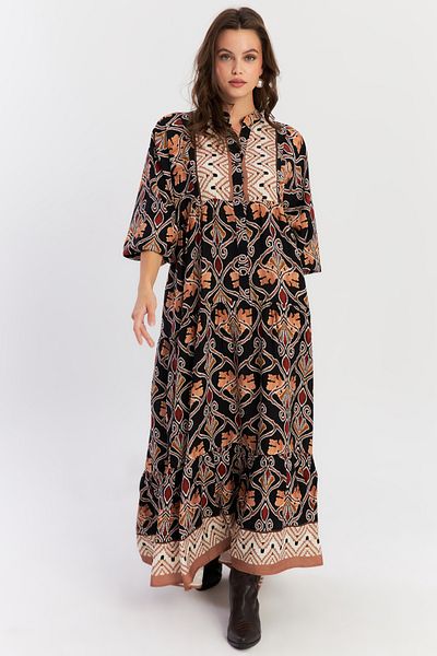Cool & Modest Γυναικείο μάξι φόρεμα Ethnic Pattern - ALO228