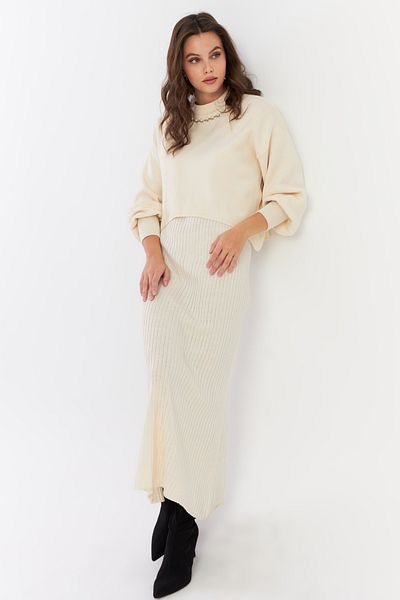 Cool & Modest Ecru női kötöttáru szett - Pearl részletekkel, NUV37