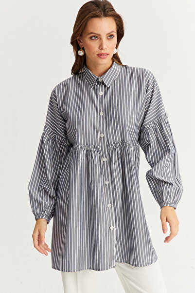 Cool & Modest Індиго жіноча туніка-сорочка - MASF12