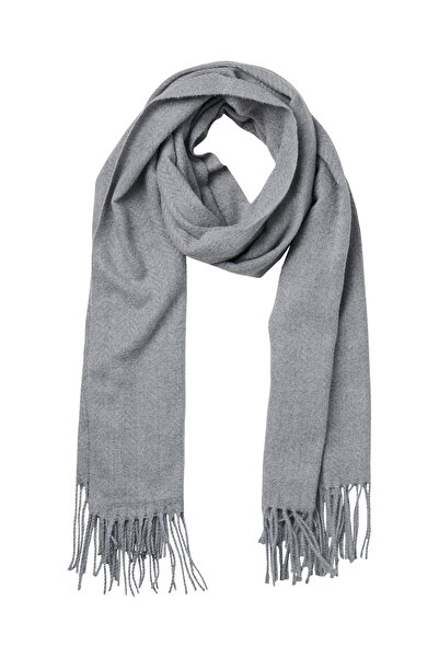 PIECES Šála pro dospělé světle šedá melanž