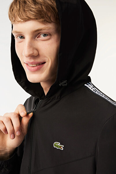 Lacoste Jacke Trainingsjacke mit Kapuze, Reißversschluss und Label-Details