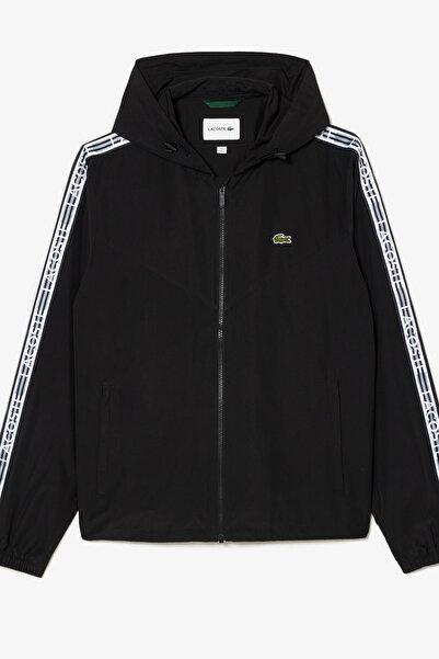 Lacoste Jacke Trainingsjacke mit Kapuze, Reißversschluss und Label-Details