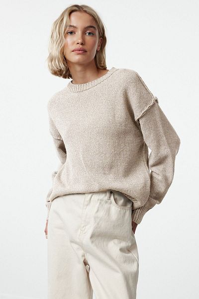Trendyol Collection Wide Fit - Stone Color Sustainable Knitwear Sweater Twoaw25Kz00307