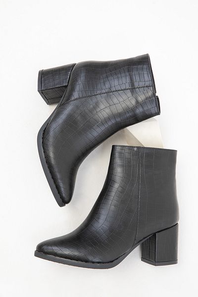 SOHO Чорні жіночі черевики Croco Bootie 16560