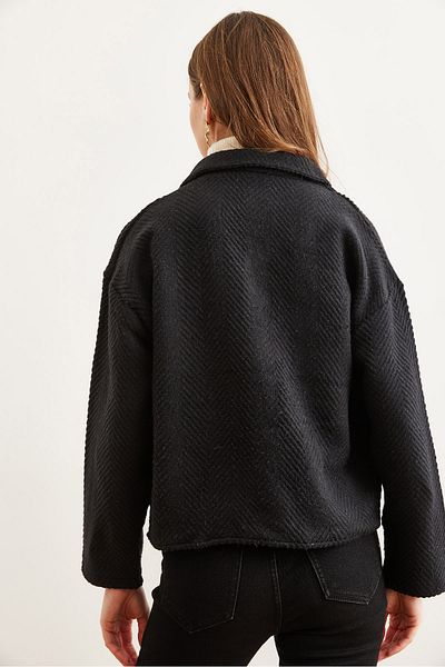 Olalook Schwarze, ungefütterte Damenjacke mit Doppeltaschen CKT- 19000391