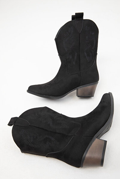 SOHO Siyah Suet Kadın Bot & Bootie 18629