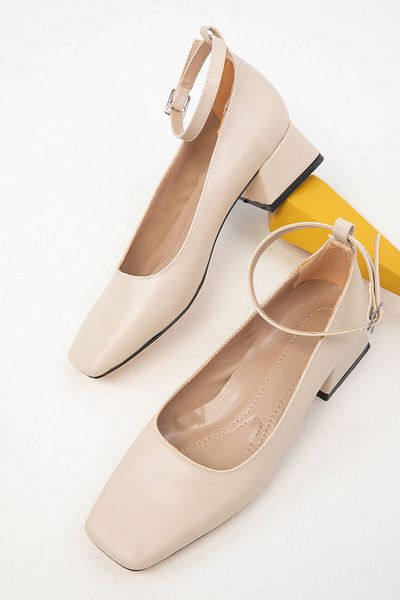 SOHO Beige Classic Women's Heeled Shoes - 19783